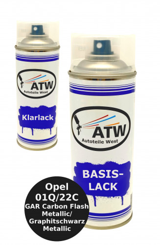 Autolack für Opel 01Q/22C GAR Carbon Flash Metallic/Graphitschwarz Metallic +400ml Klarlack Set